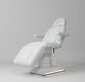 White dental chair on a gray background beauty bed salon 