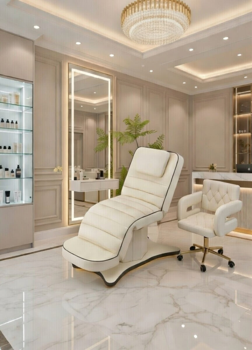 White massage chair beauty bed salon bed comfort cushion plush 