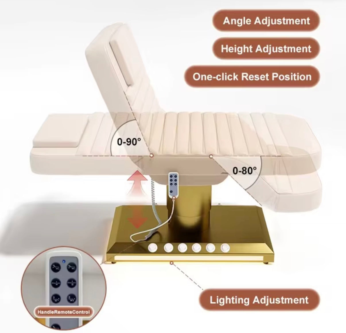 Lumina Luxury Beauty Bed, remote control.