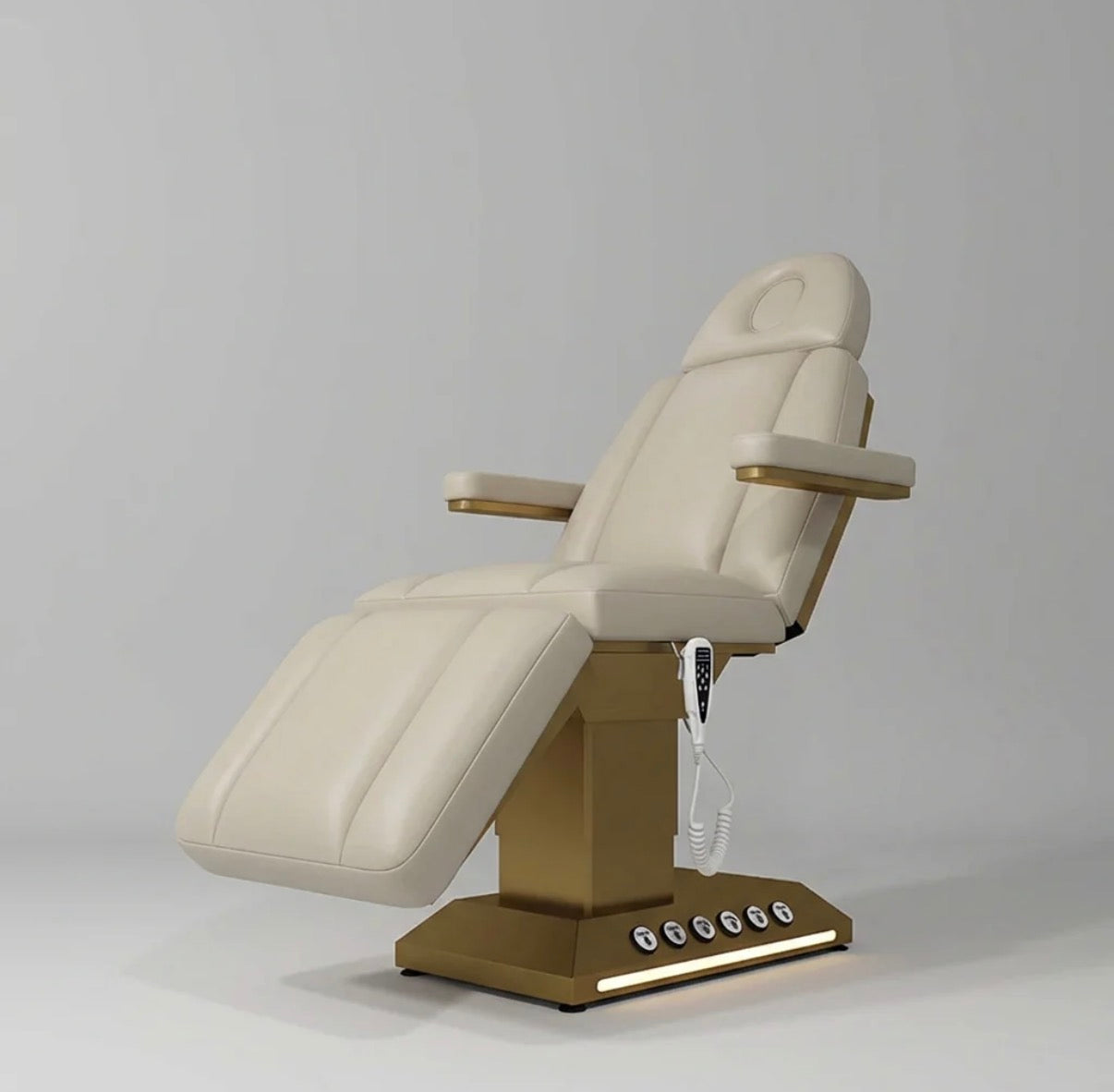 Velora luxury electric beauty bed with remote control in cream upholstery 